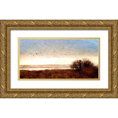 Tide I Gold Ornate Wood Framed Art Print with Double Matting by Harrington, Danielle
