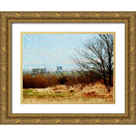 Land II Gold Ornate Wood Framed Art Print with Double Matting by Harrington, Danielle