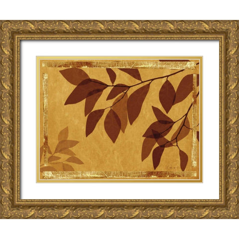 Ghost Leaves II Gold Ornate Wood Framed Art Print with Double Matting by Bay, Noah