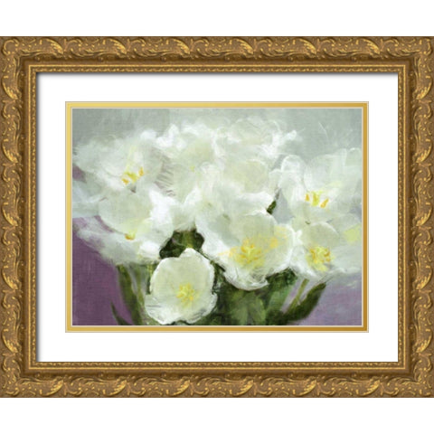 Sunlit Tulips I Gold Ornate Wood Framed Art Print with Double Matting by Bay, Noah
