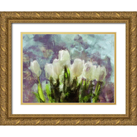 Sunlit Tulips II Gold Ornate Wood Framed Art Print with Double Matting by Bay, Noah