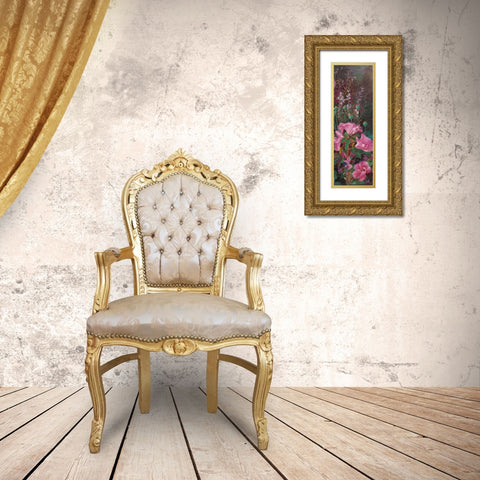 Pink Azalea Garden II Gold Ornate Wood Framed Art Print with Double Matting by Bo, Li