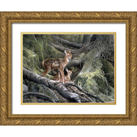 Awakening Gold Ornate Wood Framed Art Print with Double Matting by Daniel, Kevin