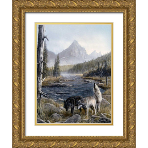 Vantage Point II Gold Ornate Wood Framed Art Print with Double Matting by Daniel, Kevin