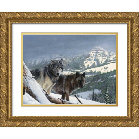 Vantage Point III Gold Ornate Wood Framed Art Print with Double Matting by Daniel, Kevin