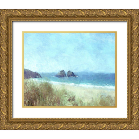 Cornish View Gold Ornate Wood Framed Art Print with Double Matting by Bay, Noah