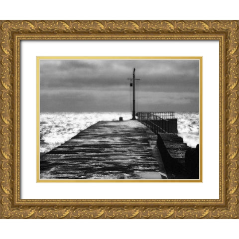 Stone Pier Gold Ornate Wood Framed Art Print with Double Matting by Bay, Noah