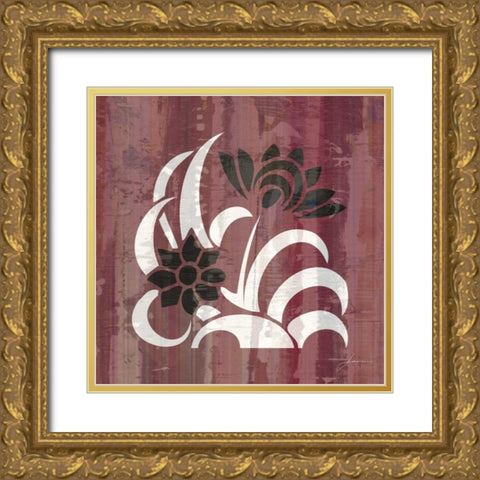 Glyphic Tiles I Gold Ornate Wood Framed Art Print with Double Matting by Burghardt, James