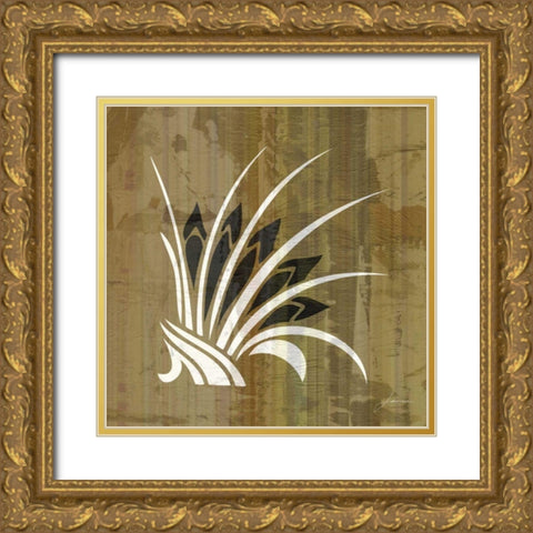 Glyphic Tiles II Gold Ornate Wood Framed Art Print with Double Matting by Burghardt, James