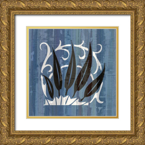 Glyphic Tiles IV Gold Ornate Wood Framed Art Print with Double Matting by Burghardt, James