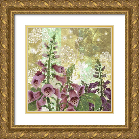 Foxglove Meadow I Gold Ornate Wood Framed Art Print with Double Matting by Collier-Morales, R.
