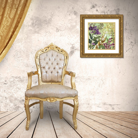 Foxglove Meadow II Gold Ornate Wood Framed Art Print with Double Matting by Collier-Morales, R.