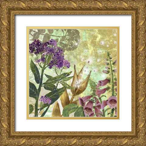 Foxglove Meadow II Gold Ornate Wood Framed Art Print with Double Matting by Collier-Morales, R.