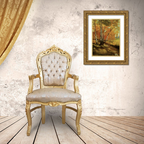Woodland Stream I Gold Ornate Wood Framed Art Print with Double Matting by Reynolds, Graham