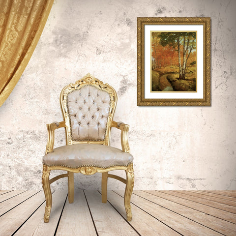 Woodland Stream II Gold Ornate Wood Framed Art Print with Double Matting by Reynolds, Graham