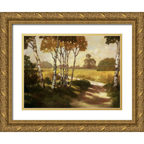 Country Walk II Gold Ornate Wood Framed Art Print with Double Matting by Reynolds, Graham