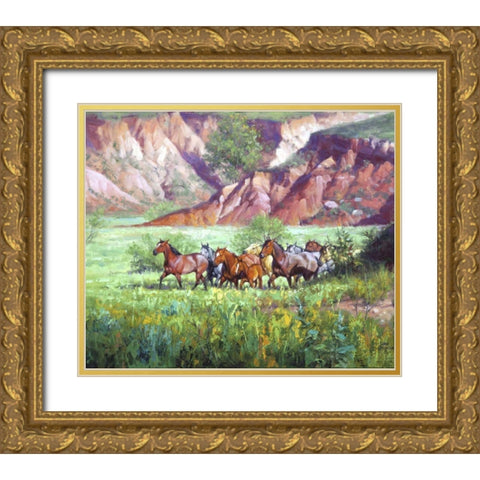 On the Canyon Floor Gold Ornate Wood Framed Art Print with Double Matting by Sorenson, Jack