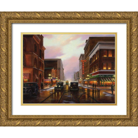 Twilight Times Gold Ornate Wood Framed Art Print with Double Matting by Stans, Leo