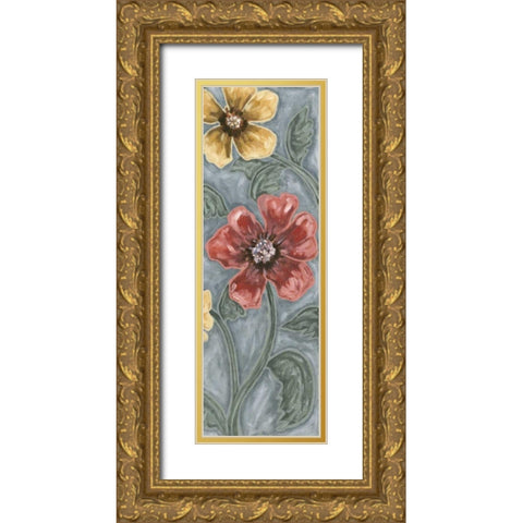 Wild Poppies II Gold Ornate Wood Framed Art Print with Double Matting by Deans, Karen
