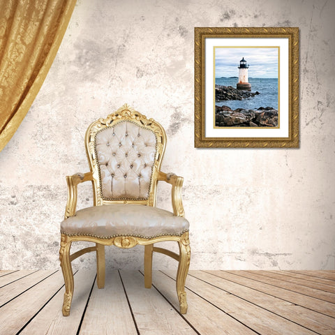 LIghthouse Views III Gold Ornate Wood Framed Art Print with Double Matting by Perry, Rachel