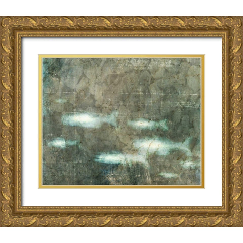 New School II Gold Ornate Wood Framed Art Print with Double Matting by Vision Studio