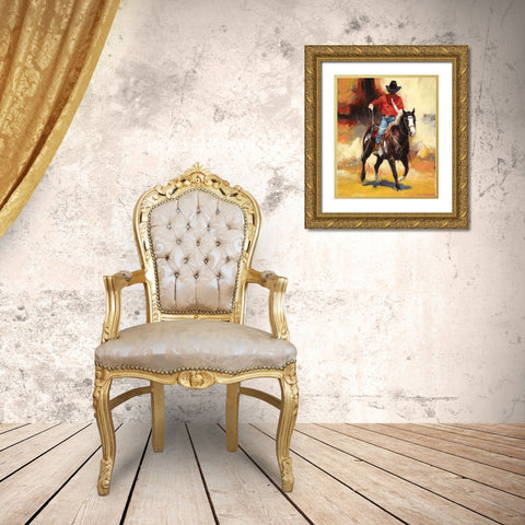 Rodeo Style Gold Ornate Wood Framed Art Print with Double Matting by Chapman, Julie T.