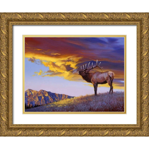 Reveille Gold Ornate Wood Framed Art Print with Double Matting by Chapman, Julie T.