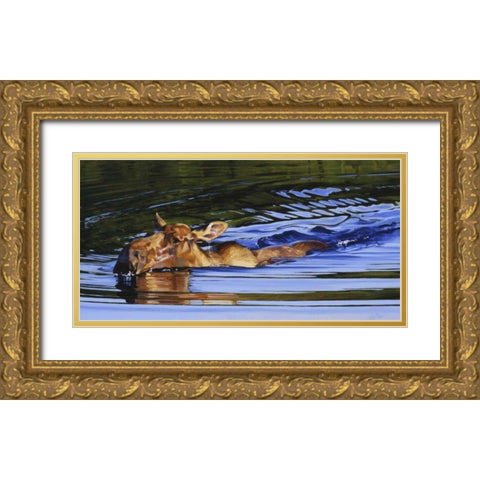 Bathing Beauty Gold Ornate Wood Framed Art Print with Double Matting by Chapman, Julie T.