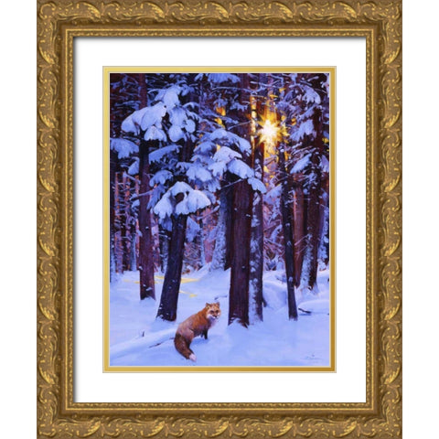 Cold Fire Gold Ornate Wood Framed Art Print with Double Matting by Chapman, Julie T.