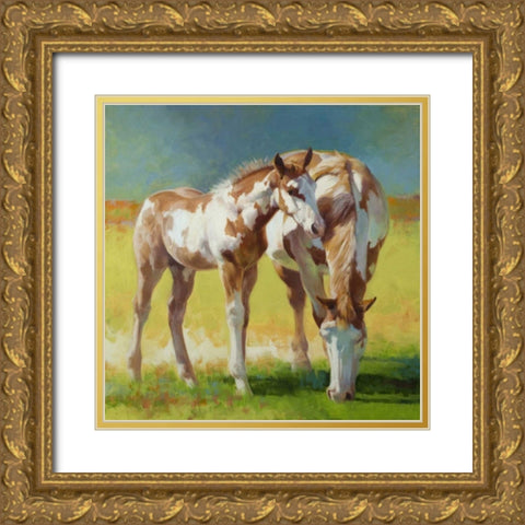 Abstract Art Gold Ornate Wood Framed Art Print with Double Matting by Chapman, Julie T.