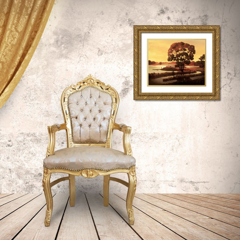 Evening Water I Gold Ornate Wood Framed Art Print with Double Matting by Reynolds, Graham
