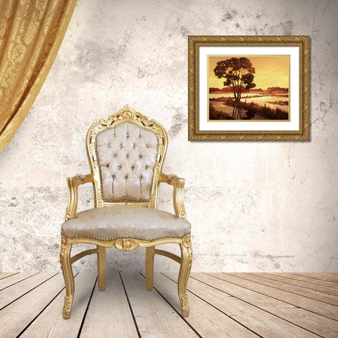 Evening Water II Gold Ornate Wood Framed Art Print with Double Matting by Reynolds, Graham