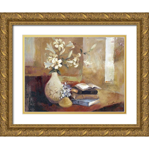 Well Read Gold Ornate Wood Framed Art Print with Double Matting by Cohen, Marietta