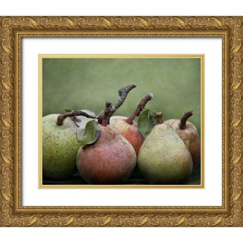 Comice Pears I Gold Ornate Wood Framed Art Print with Double Matting by Perry, Rachel