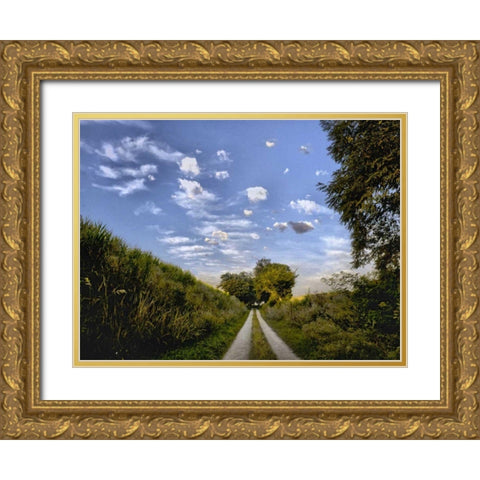Magritte Morning Gold Ornate Wood Framed Art Print with Double Matting by Chester, Colby