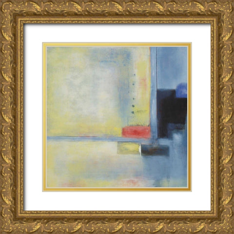 Touch of Blue I Gold Ornate Wood Framed Art Print with Double Matting by Green-Aldridge, W.
