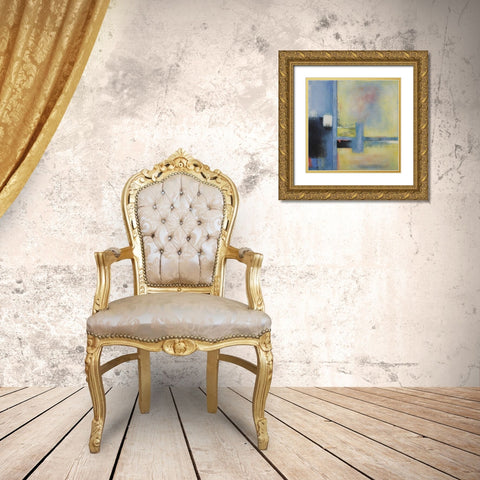 Touch of Blue II Gold Ornate Wood Framed Art Print with Double Matting by Green-Aldridge, W.