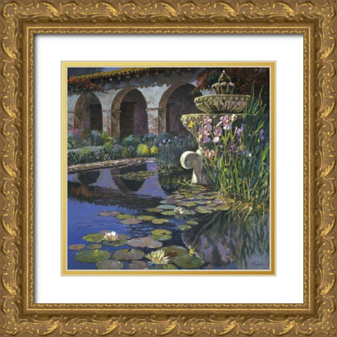 Fountain at San Miguel I Gold Ornate Wood Framed Art Print with Double Matting by Hadfield, Clif