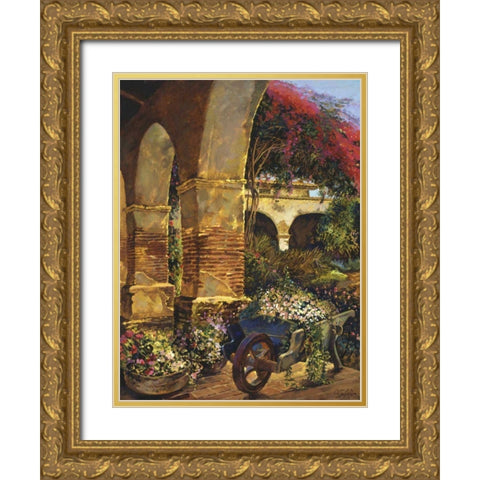 Columns Adorned Gold Ornate Wood Framed Art Print with Double Matting by Hadfield, Clif