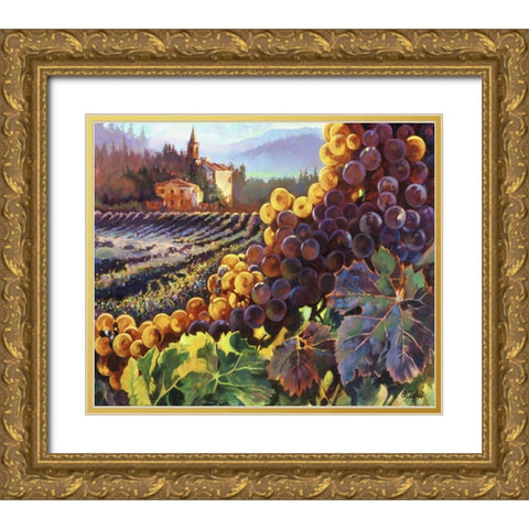 Tuscany Harvest Gold Ornate Wood Framed Art Print with Double Matting by Hadfield, Clif
