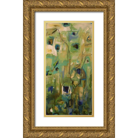 Abstract EXP I Gold Ornate Wood Framed Art Print with Double Matting by Quin, Marabeth