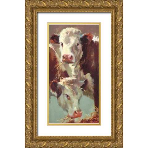 Hef n Her Gold Ornate Wood Framed Art Print with Double Matting by Hawley, Carolyne