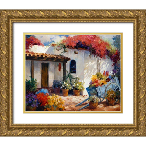 Casa Paloma Gold Ornate Wood Framed Art Print with Double Matting by Hawley, Carolyne
