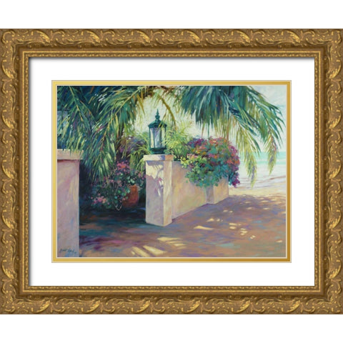 Beach Music Gold Ornate Wood Framed Art Print with Double Matting by Pollard, Julie G.
