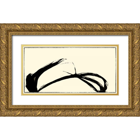 Silk Ink IV Gold Ornate Wood Framed Art Print with Double Matting by Ling, Tang