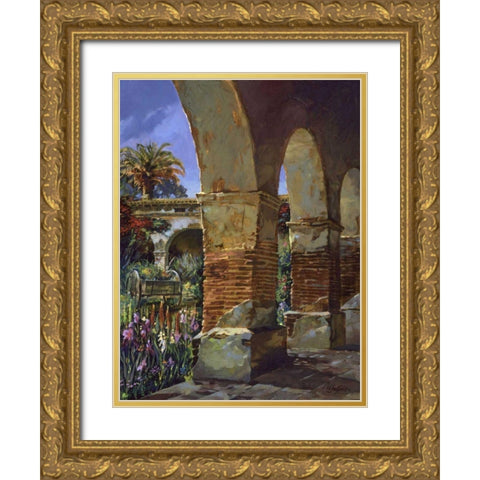 Arches Gold Ornate Wood Framed Art Print with Double Matting by Hadfield, Clif