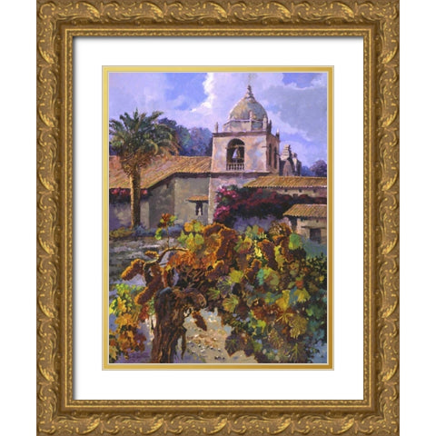Vineyard at San Miguel Gold Ornate Wood Framed Art Print with Double Matting by Hadfield, Clif