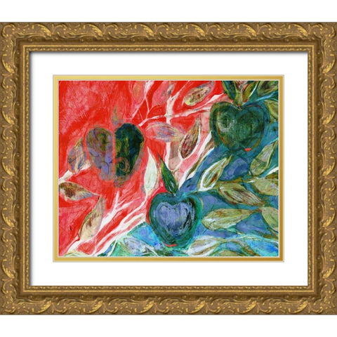 Apples I Gold Ornate Wood Framed Art Print with Double Matting by Harrington, Danielle