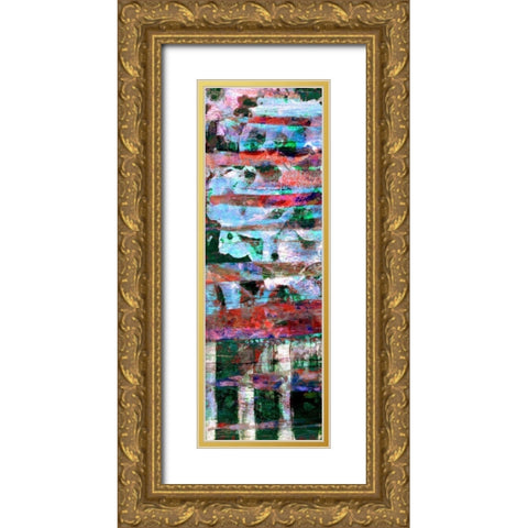 Textured Lines I Gold Ornate Wood Framed Art Print with Double Matting by Harrington, Danielle