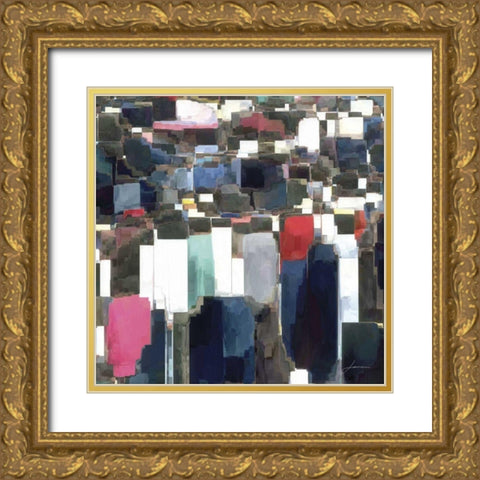 Building Block Tile I Gold Ornate Wood Framed Art Print with Double Matting by Burghardt, James